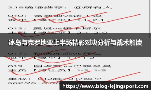 冰岛与克罗地亚上半场精彩对决分析与战术解读